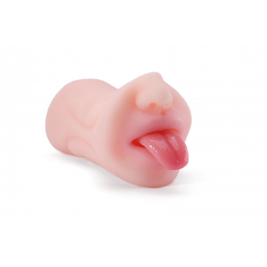 NO-135.2 ESMER VE TEN ÇİFT GİRİŞLİ AĞIZ VE DİL MOTİFLİ MASTÜRBATÖR