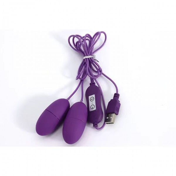 Mor Kablolu İkili Egg Vibratör USB Girişli… Mor Kablolu İkili Egg Vibratör USB Girişli…
